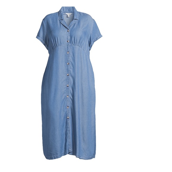 Maxi Shirt Dress with Side Pockets Sizes 4X - Picture 2 of 5